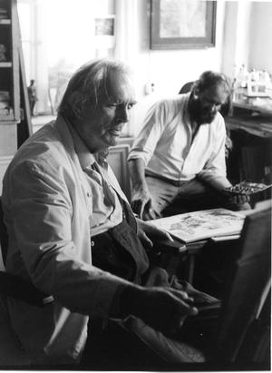 ONH und der Maler Horst Leifer, 1977, Foto: Helmut Soldner