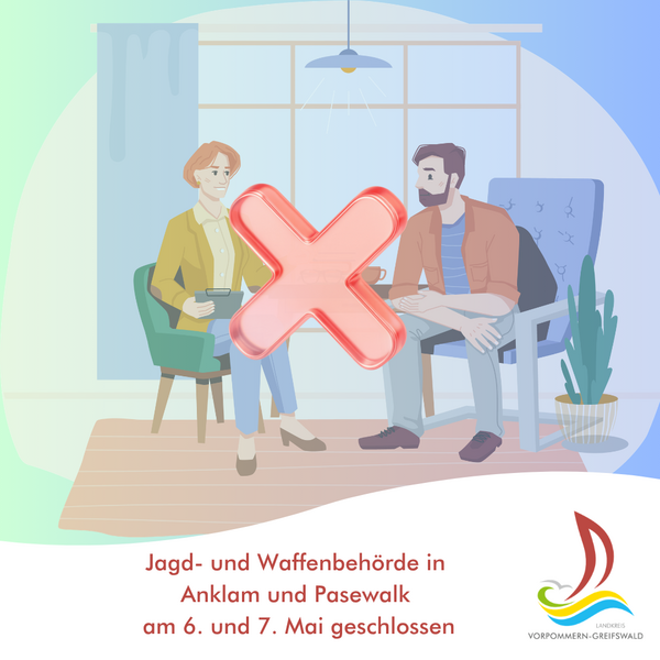 Jagd- und Waffenbeh&ouml;rde an den Standorten Anklam und Pasewalk am 6. und 7. Mai geschlossen