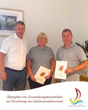 Landkreis &uuml;bergibt F&ouml;rdermittel f&uuml;r elf L&ouml;schwasserbrunnen