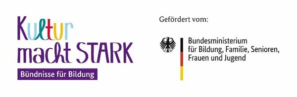 Logo &raquo;Kultur macht stark. B&uuml;ndnisse f&uuml;r Bildung" des Bundesministeriums f&uuml;r Bildung Familie, Senioren, Frauen und Jugend