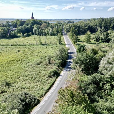 Feierliche Einweihung des zweiten Bauabschnittes der Kreisstra&szlig;e VG 1_Gristow - Luftaufnahme der VG 1