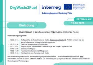 OrgWaste2Fuel: Einladung Studienbesuch Przemyslaw