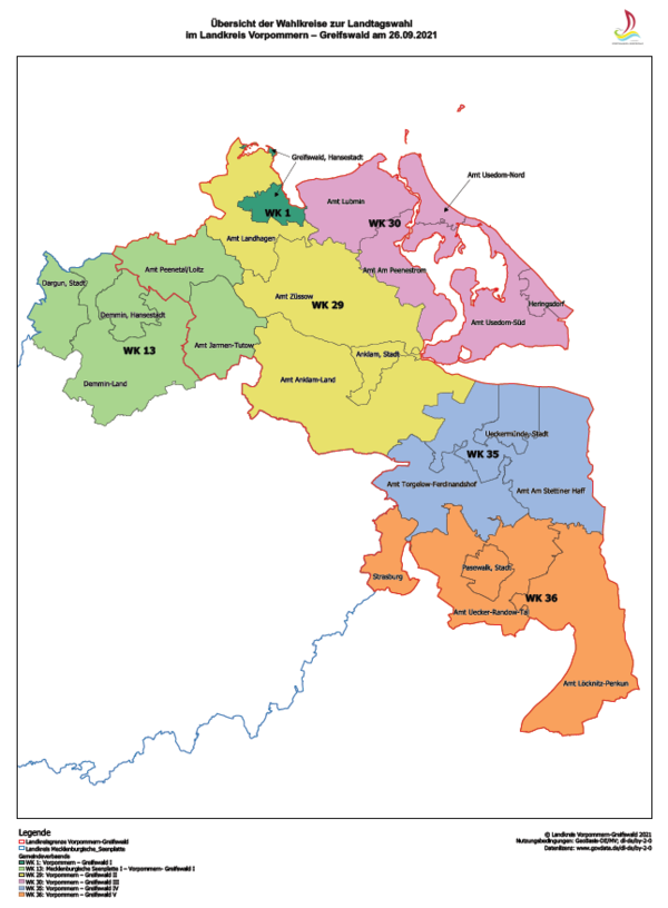 Übersicht Landtagswahlkreise 2021