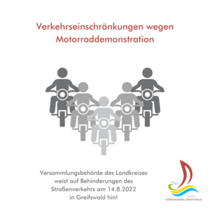 Verkehrseinschränkungen wegen Motorraddemonstration