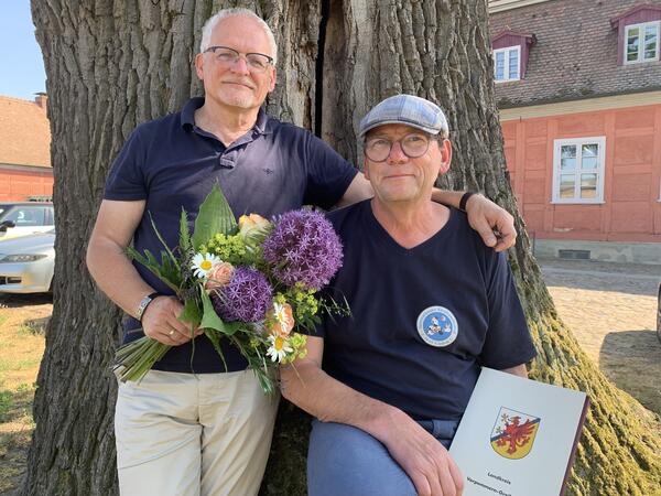 Preistr&auml;ger F&ouml;rderverein Kleinkunst Insel Usedom e.V. - Hans J&uuml;rgen Merkle und Kersten Fubel (v.l.)