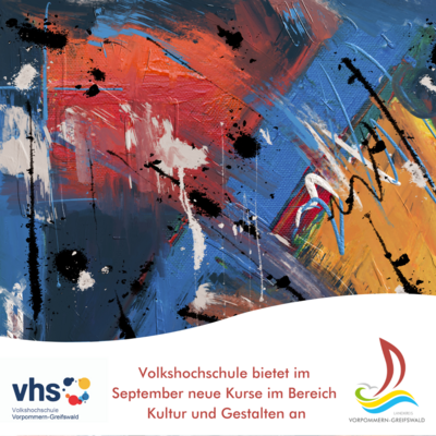 Volkshochschule bietet im September neue Kurse im Bereich Kultur und Gestalten an