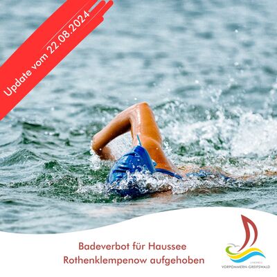 Badeverbot f&uuml;r Haussee Rothenklempenow aufgehoben