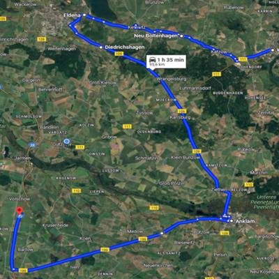 Karte Route Konvoi