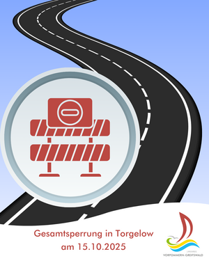 Verkehrshinweis f&uuml;r Torgelow